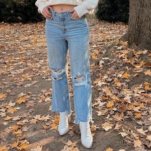 BDG Wilco Destroyed Crop Flare Jeans 28